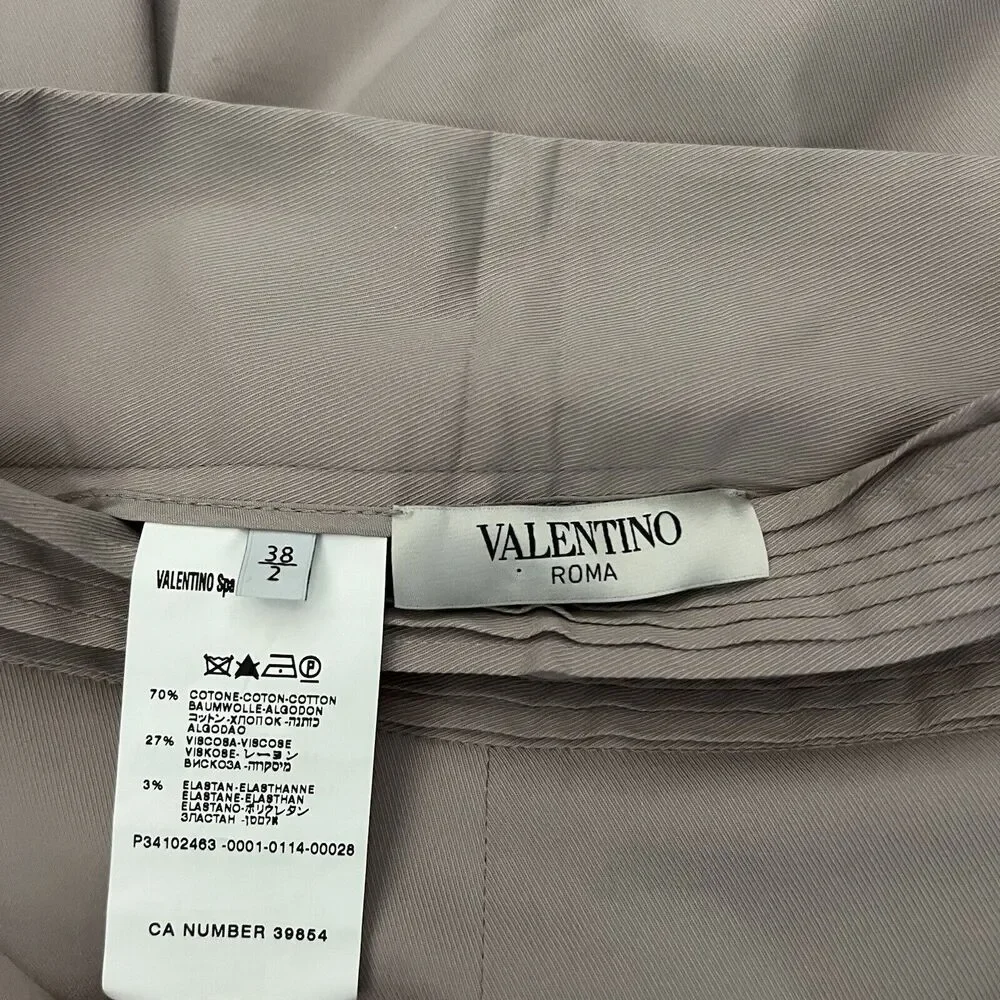 Valentino Roma Spa Pants Womens Size 2 Italy Size 38/2 Raw Hem Cream Gray Taupe - Picture 4 of 16